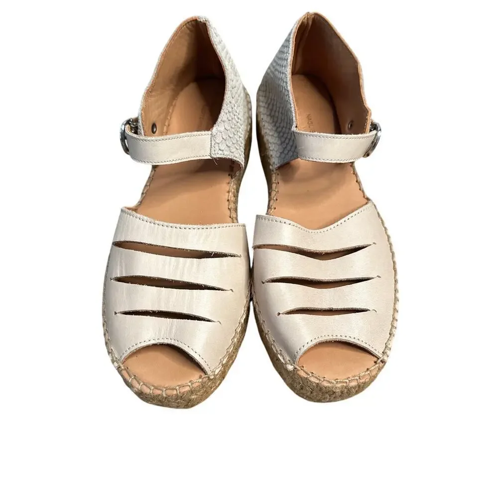 NAGUISA Silencio Platform Espadrille Sandals Anthropologie Ecru Size 36 US 6